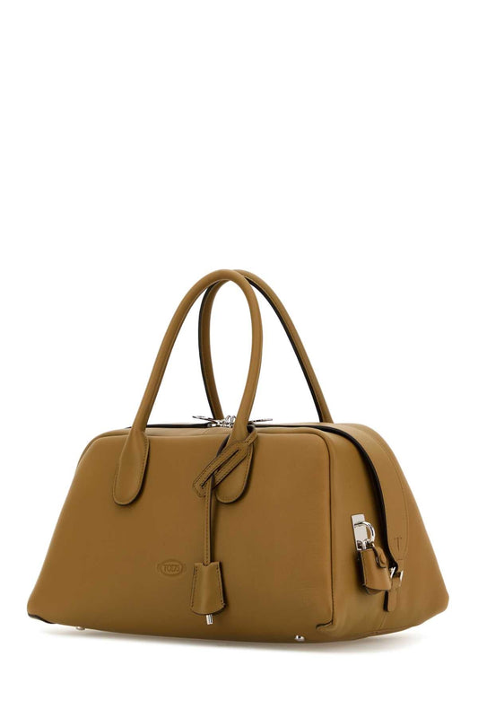Tod's Women Khaki Leather Medium Darsena Handbag