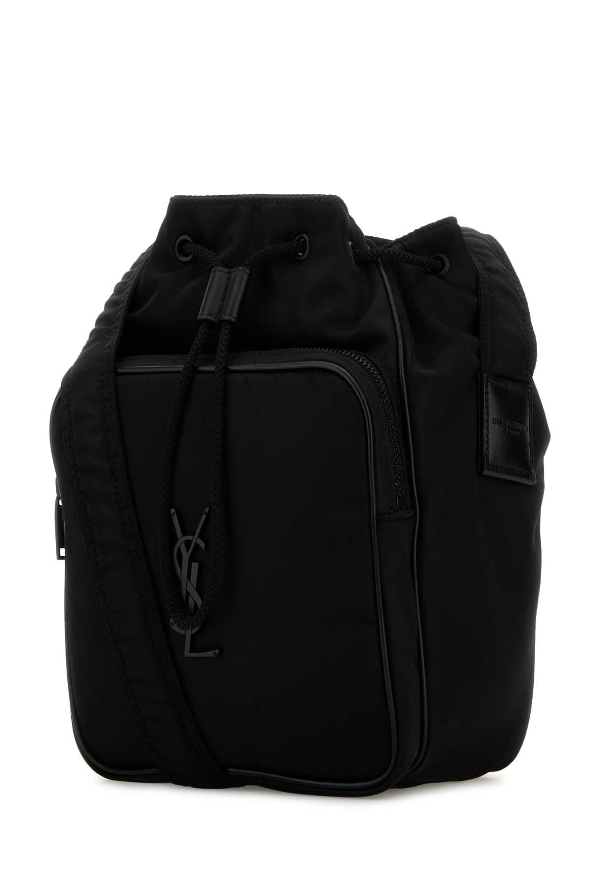 Saint Laurent Men Black Nylon Bucket Bag