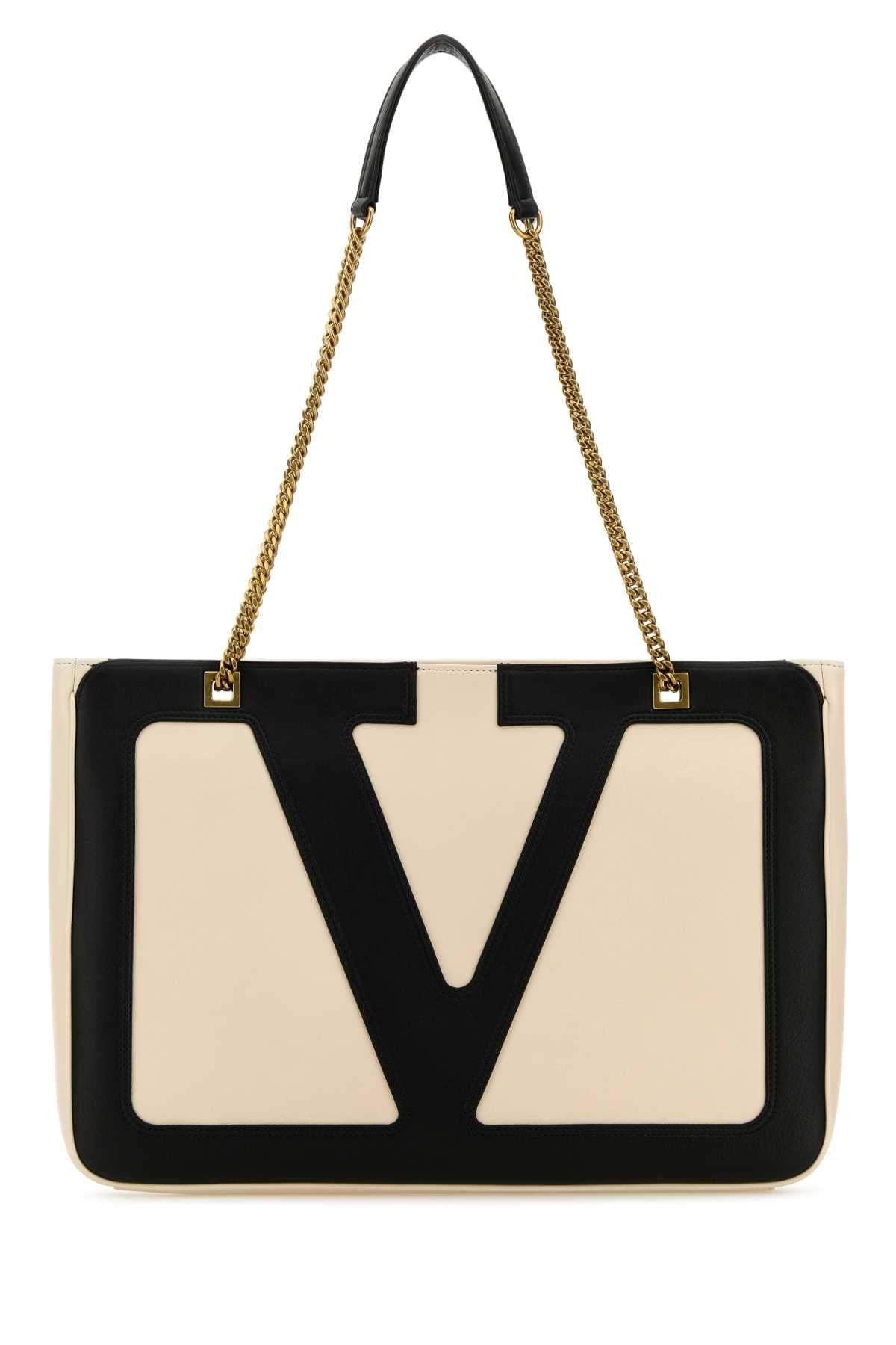 Valentino Garavani Women Sand Leather Medium Viva Superstar Shopping Bag