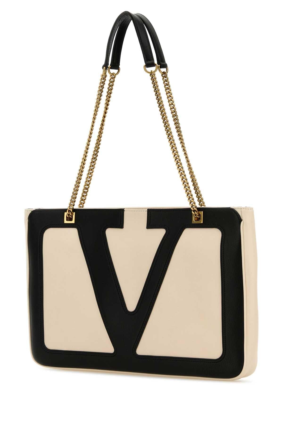 Valentino Garavani Women Sand Leather Medium Viva Superstar Shopping Bag