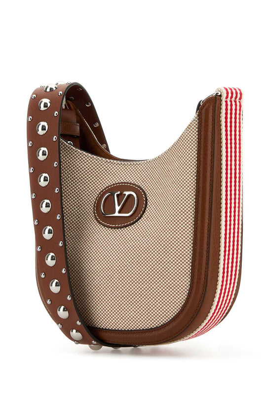 Valentino Garavani Women Two-Tone Canvas Vlogo Signature Crossbody Bag