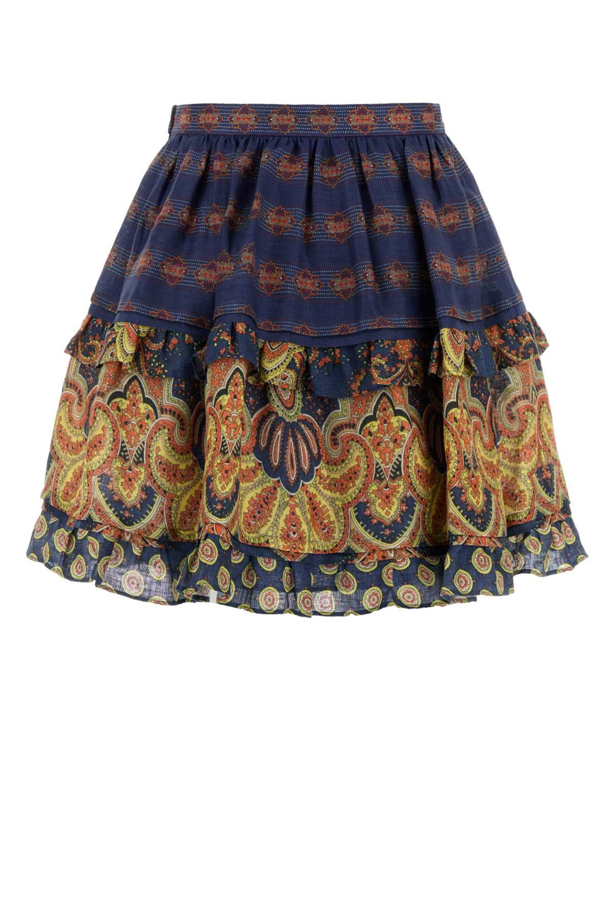 Valentino Garavani Women Printed Linen Skirt