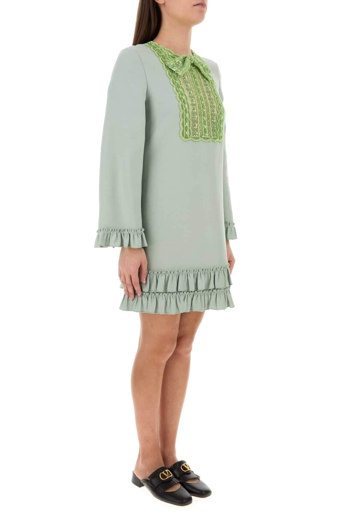 Valentino Garavani Women Mint Green Wool Blend Mini Dress