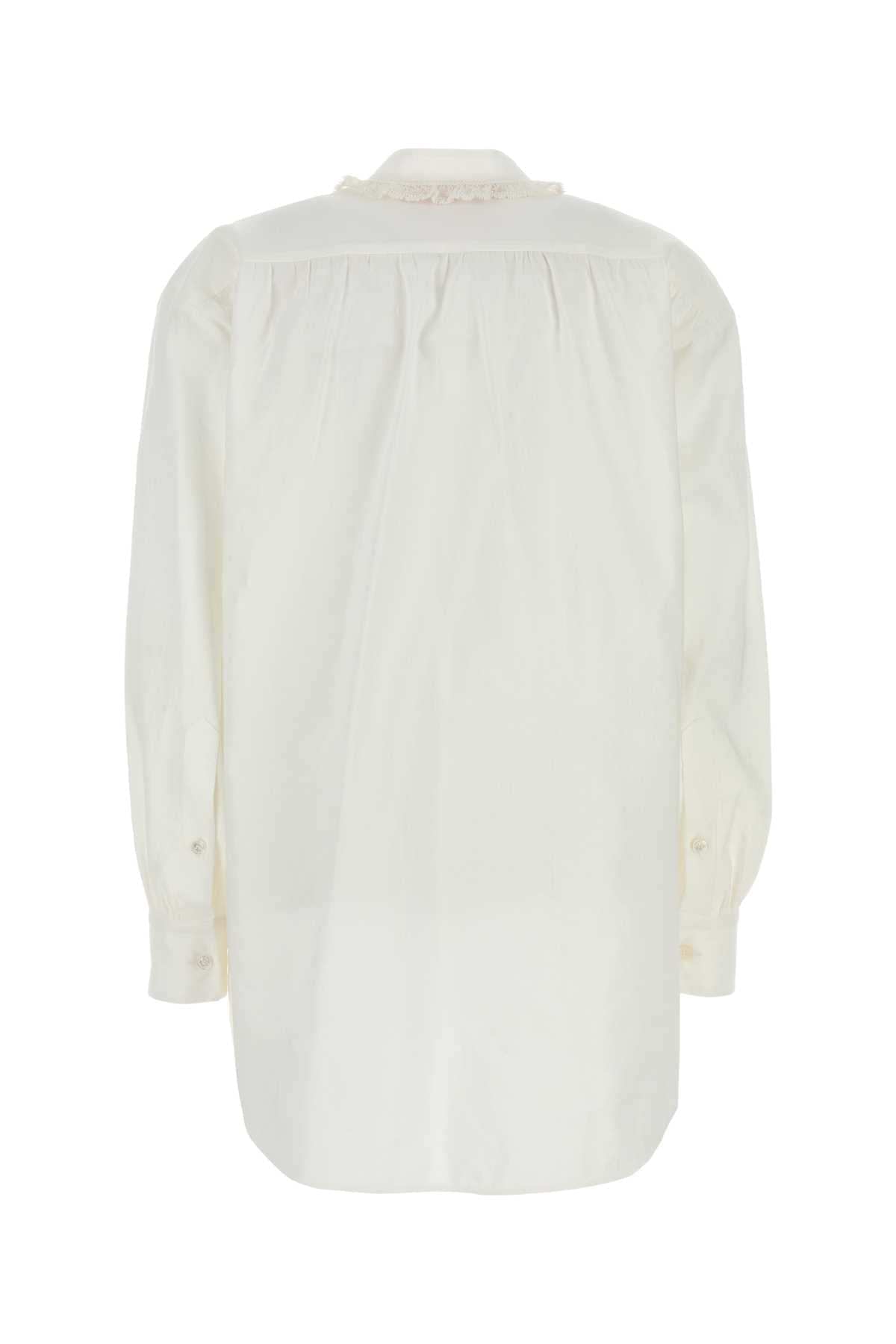Valentino Garavani Women White Cotton Blend Blouse