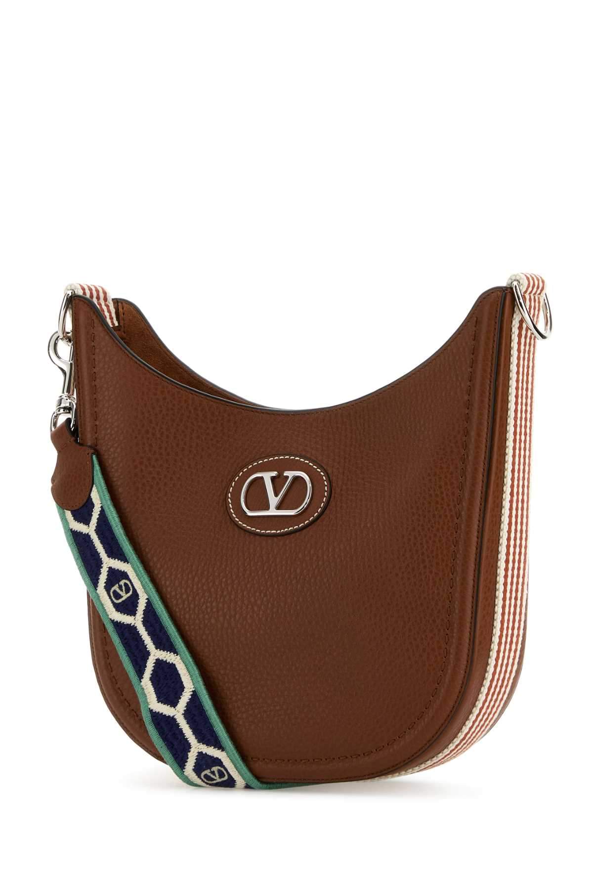Valentino Garavani Women Caramel Leather Vlogo Signature Shoulder Bag