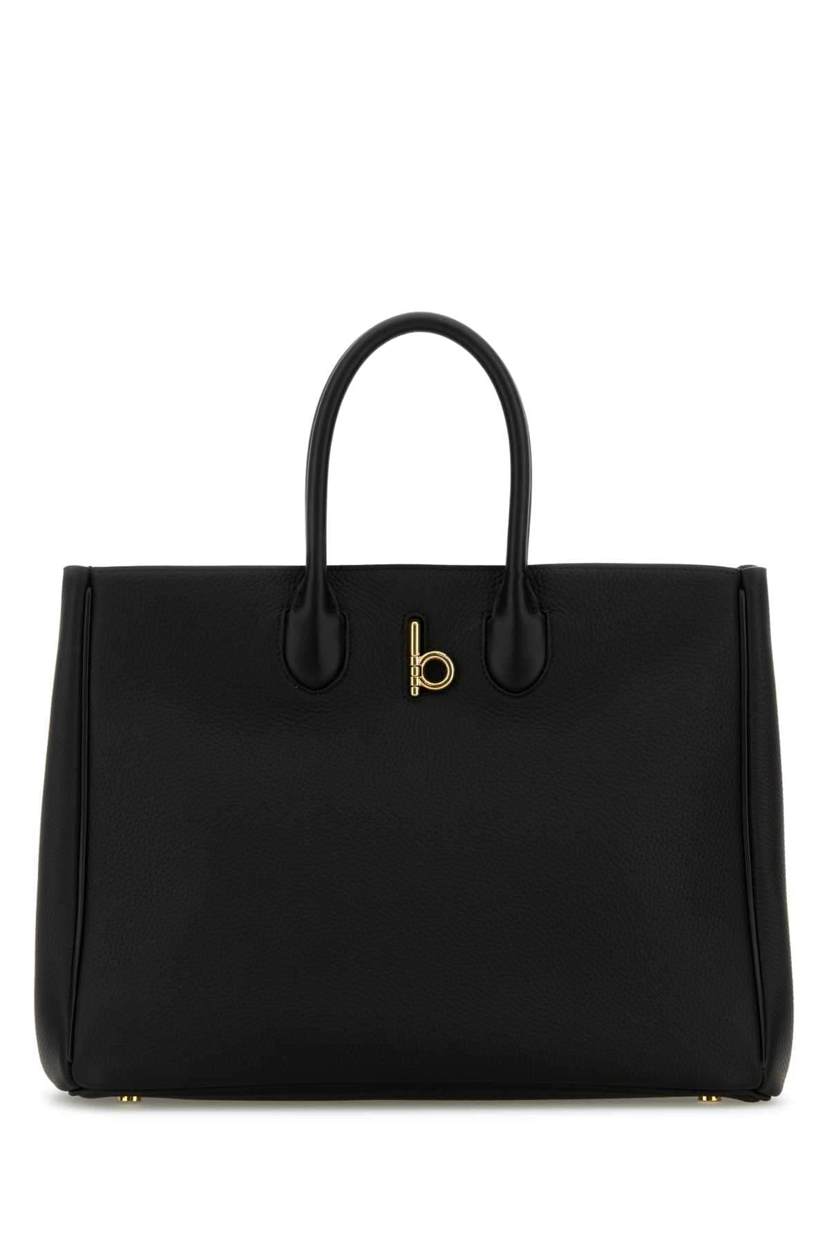 Burberry Women Black Leather Medium Rocking Horse Handbag