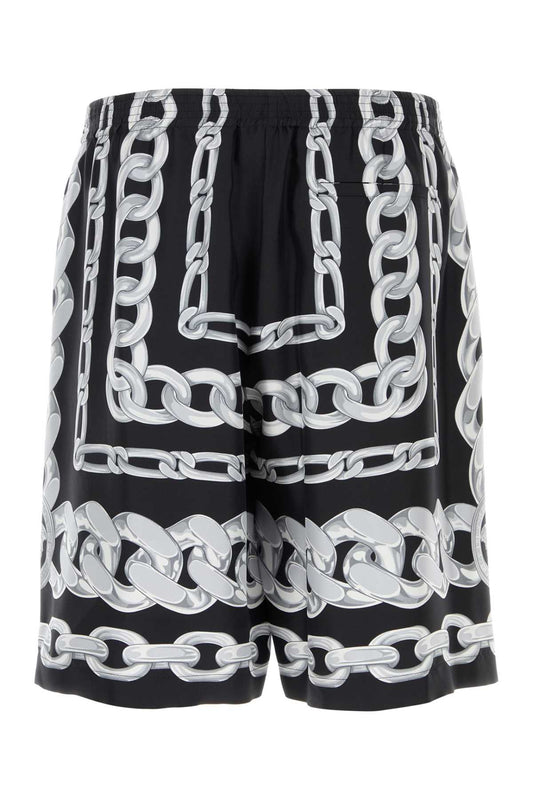 Versace Men Printed Silk Bermuda Shorts