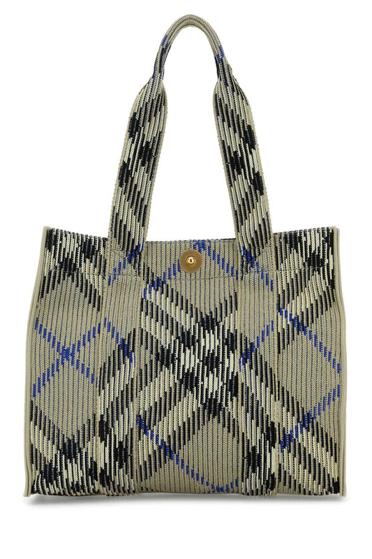 Burberry Women Embroidered Canvas Shopping Bag