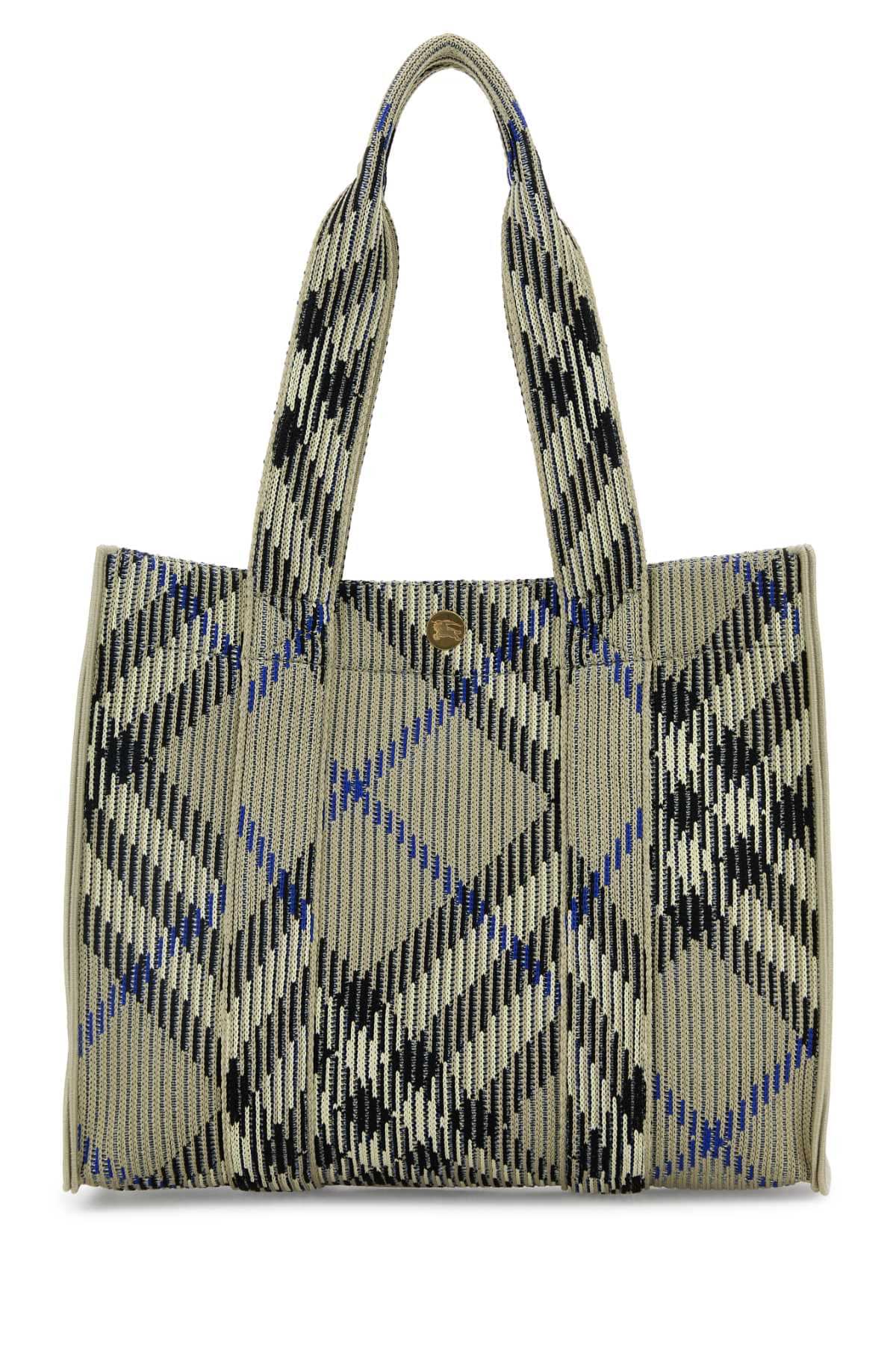 Burberry Women Embroidered Canvas Shopping Bag