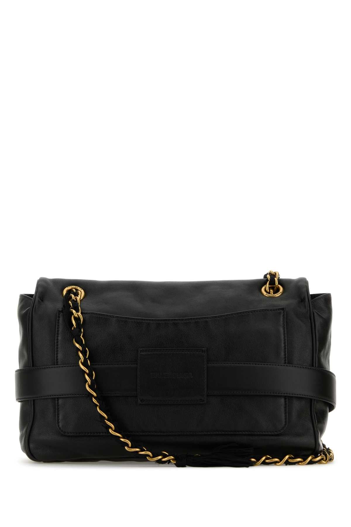 Balenciaga Women Black Leather Medium Modu Shoulder Bag