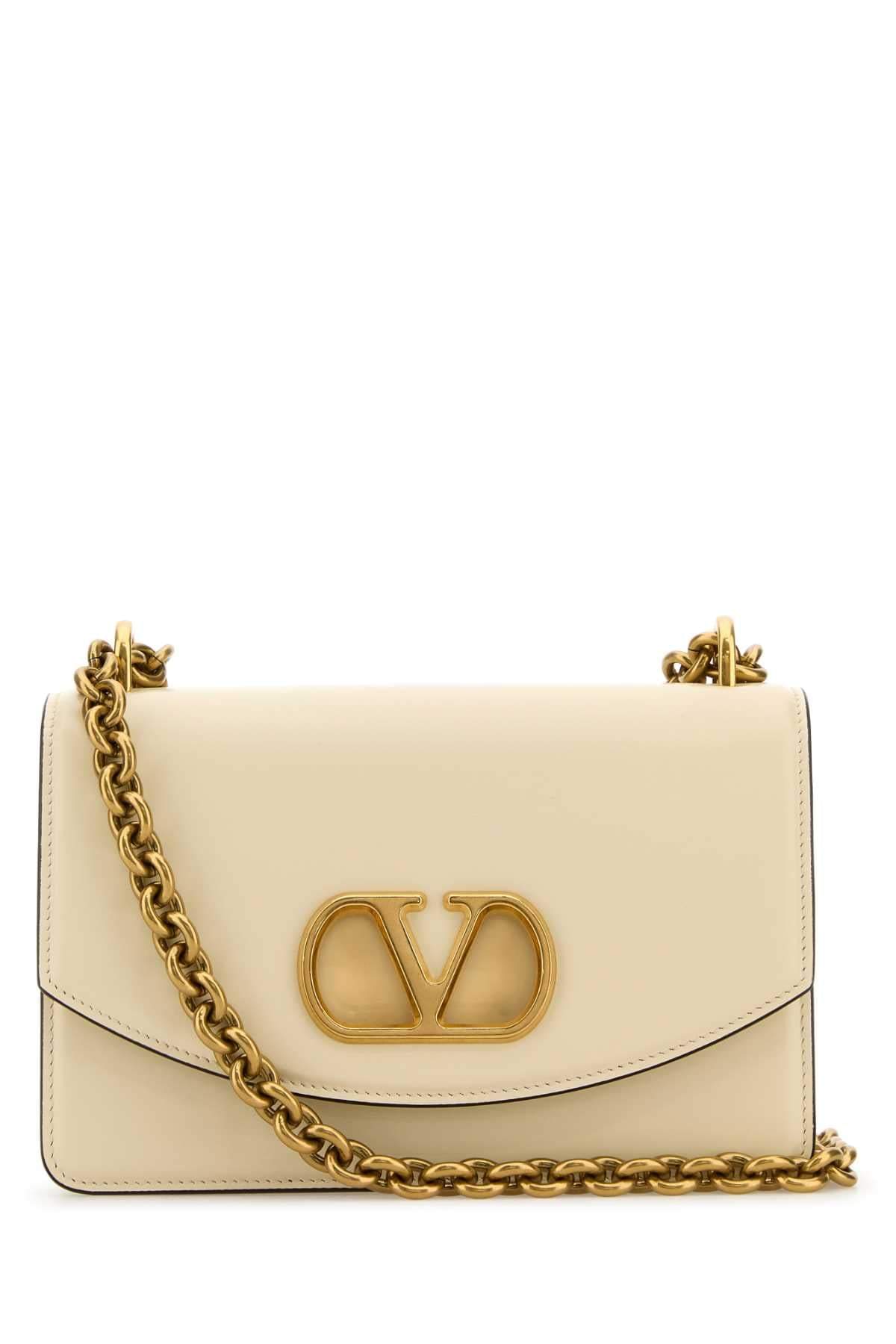 Valentino Garavani Women Ivory Leather Vlogo Signature Shoulder Bag