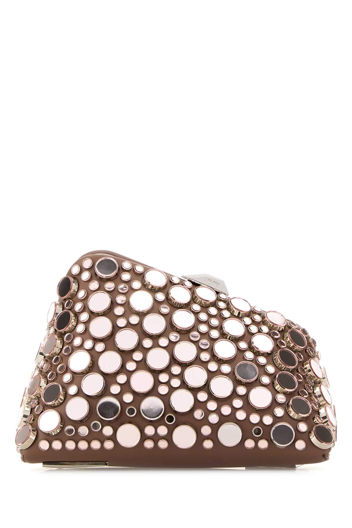 The Attico Women Embellished Leather Midnight Clutch