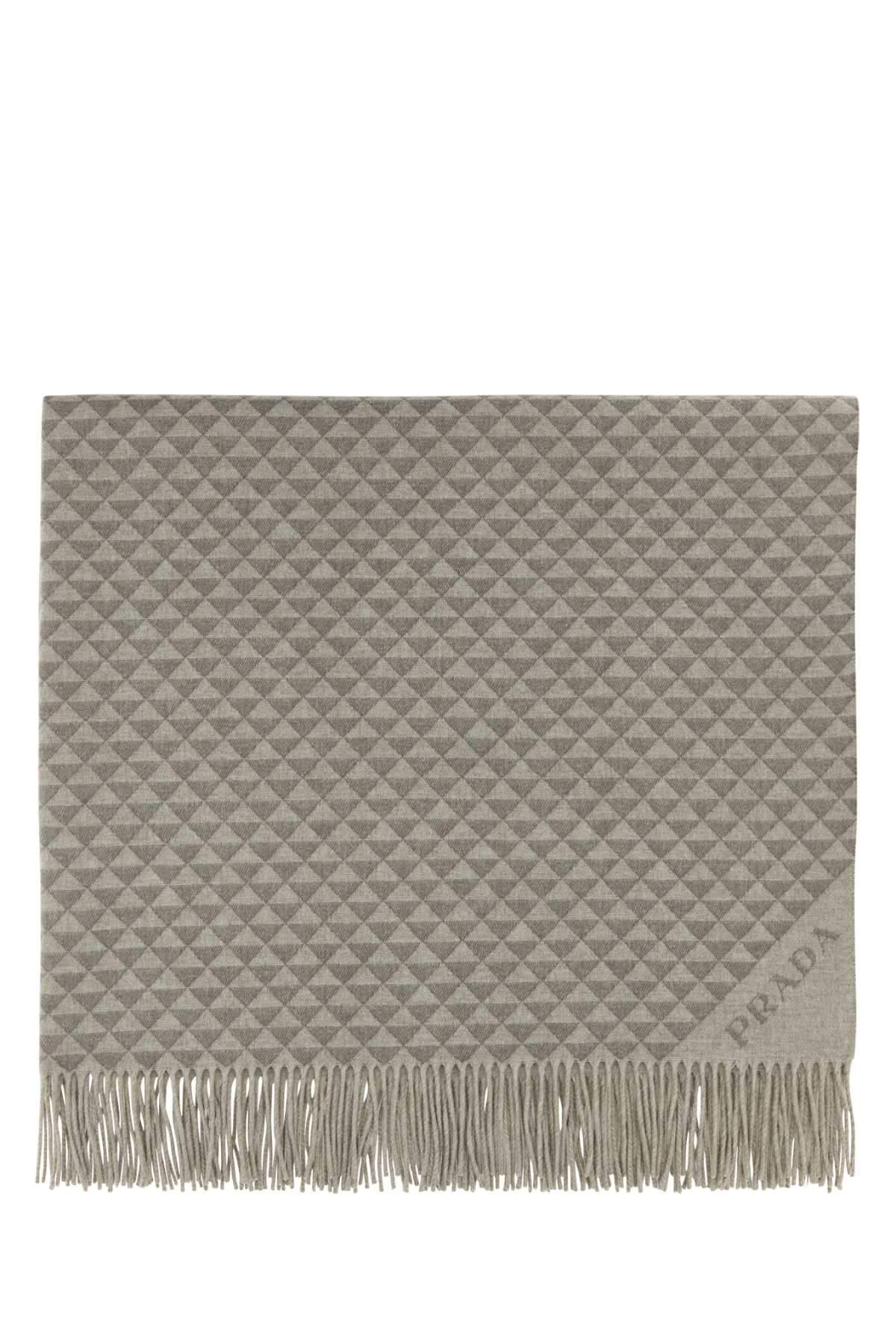 Prada Unisex Embroidered Wool Blend Symbole Double Blanket