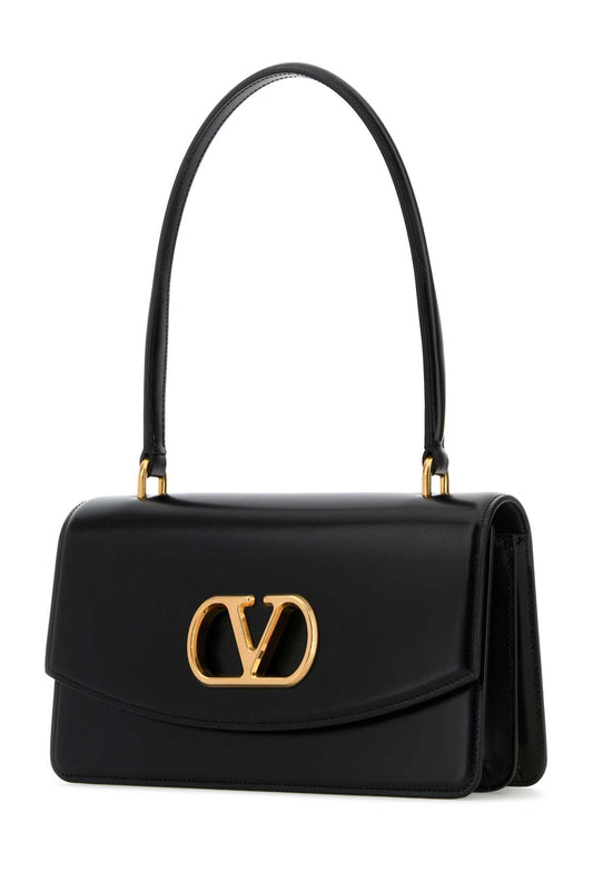 Valentino Garavani Women Black Leather Vain Shoulder Bag