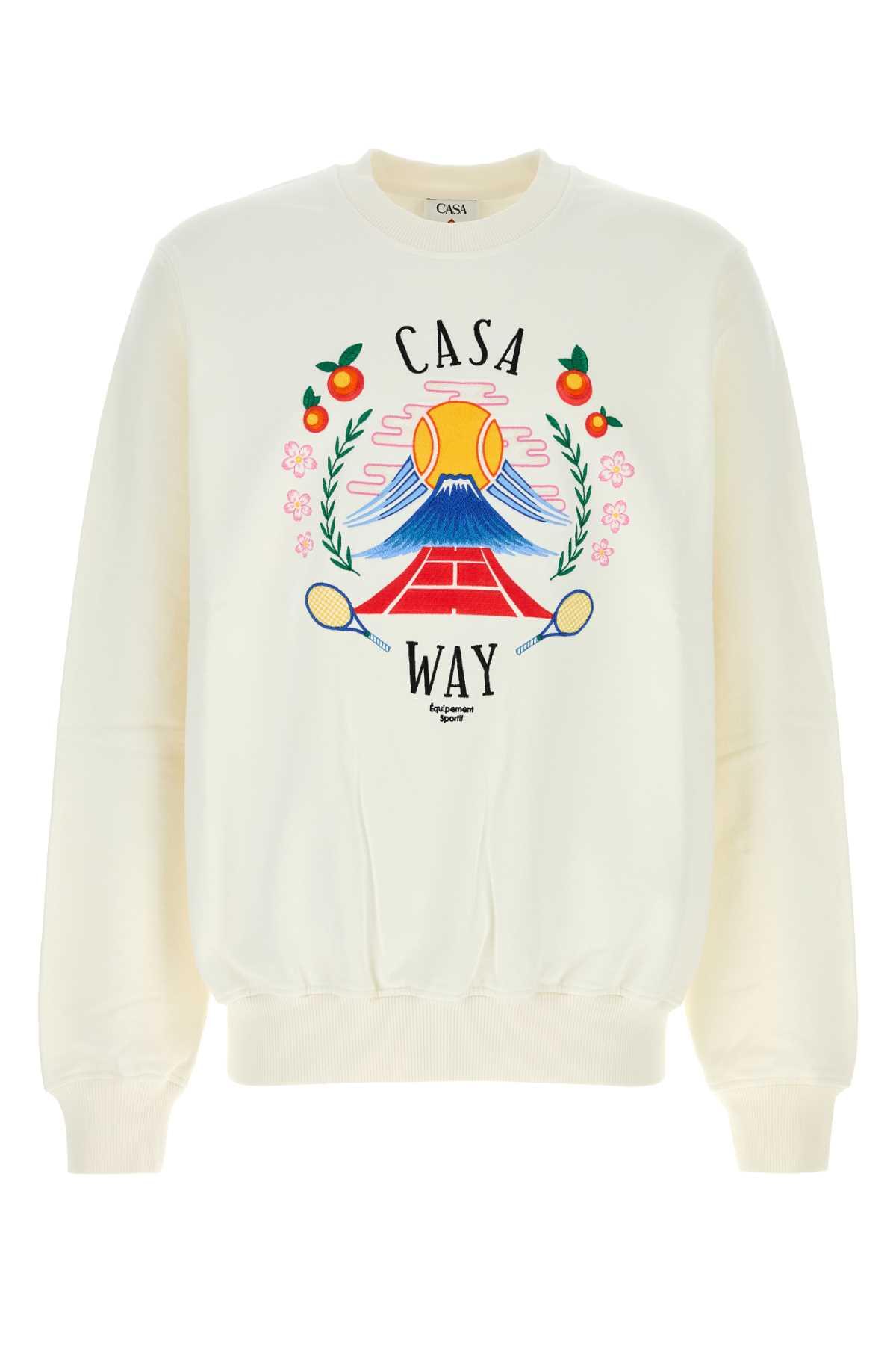 Casablanca Men White Cotton Sweatshirt