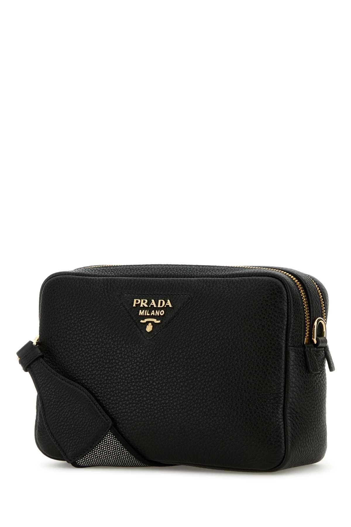 Prada Women Black Leather Crossbody Bag