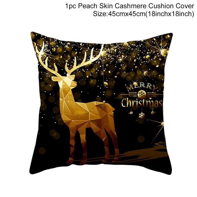 2022 Santa Claus Christmas Pillowcase Decor For Home Christmas Throw Pillow Covers Decorative Snowman Santa Claus Pillow Covers Linen Cushion Cover Couch Pillow Cases Merry Christmas Ornament Xmas Gifts 45x45CM