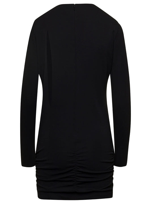 Versace Women Black Fitted Minidress With Cut-Out Detail In Viscose Woman