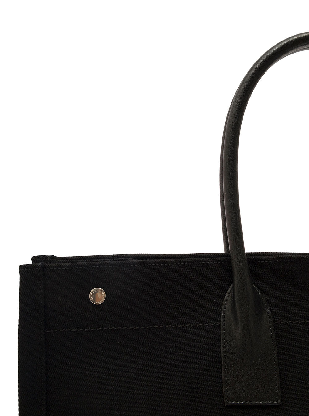 Saint Laurent Men 'Big Rive Gauche' Black Tote Bag With Contrasting Logo Print In Cotton Man