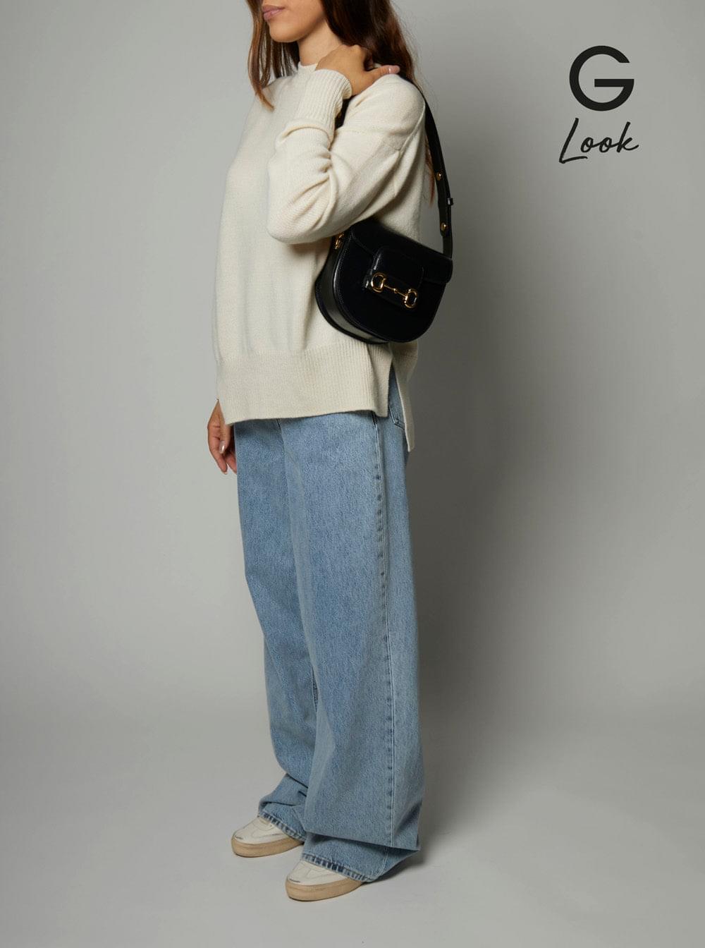 Gucci Women 'Gucci Horsebit 1955' Mini Black Shoulder Bag With Horsebit Detail In Leather Woman