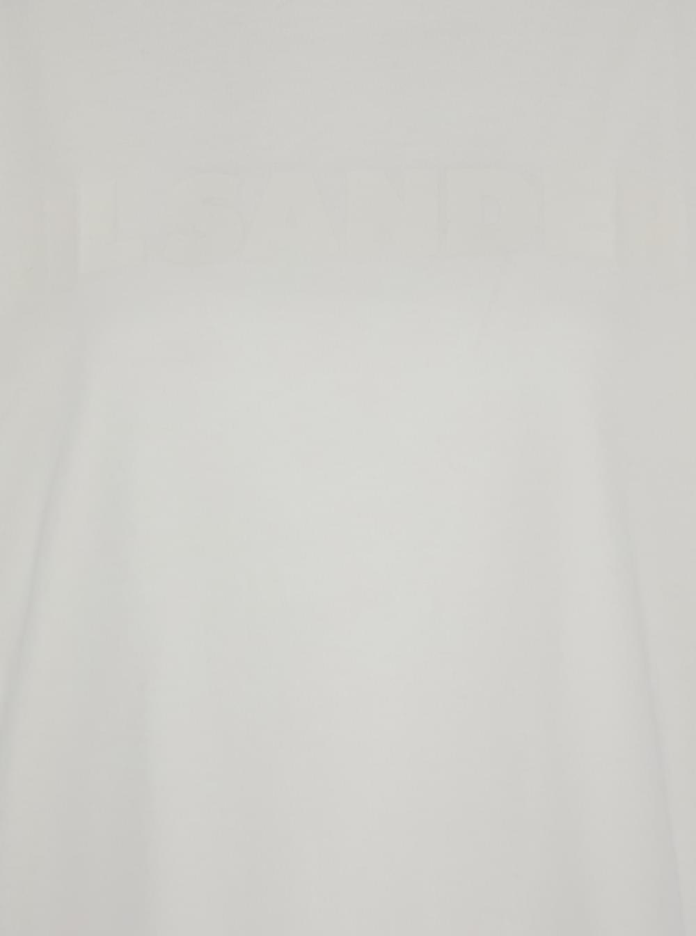 Jil Sander Women White Crewneck T-Shirt With Tonal Logo Print On The Front In Cotton Woman
