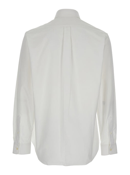 Givenchy Men White Shirt With Logo Embroidered On The Front In Cotton Man
