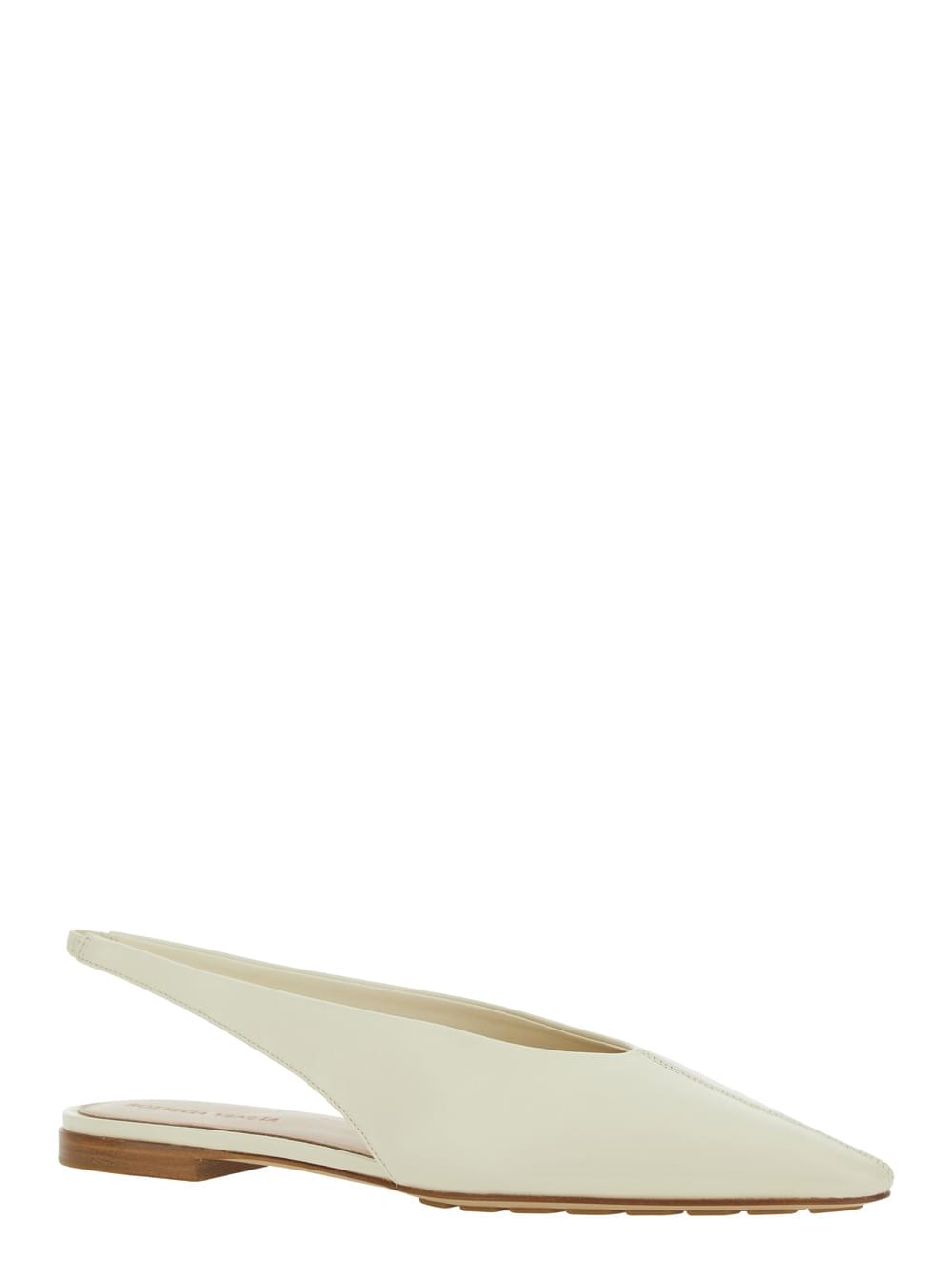 Bottega Veneta Women 'Sofia' White Slingback Ballerinas With Elastic Back In Leather Woman