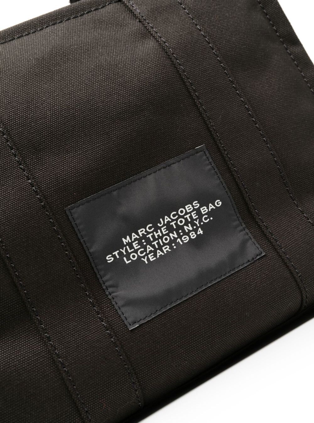 Marc Jacobs Women 'The Medium Tote' Black Tote Bag With Contrasting Logo Lettering On The Front In Cotton Woman