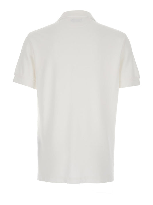 Tom Ford Men White Polo Shirt With Classic Collar In Cotton Blend Man
