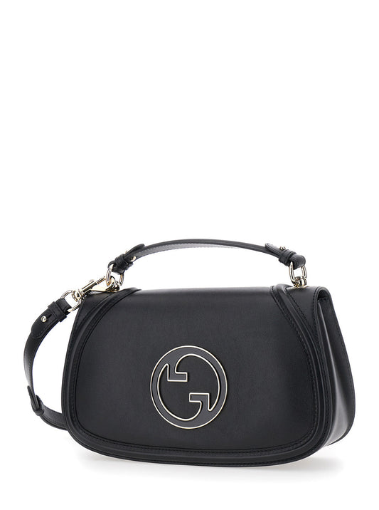 Gucci Women 'Blondie' Black Handbag With Gg Logo Plaque On The Front In Leather Woman