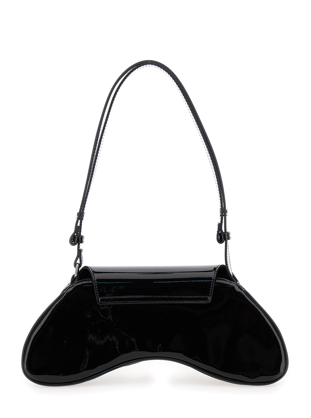 Diesel Women 'Play' Black Shoulder Bag With Logo Plate In Tech Fabric Woman