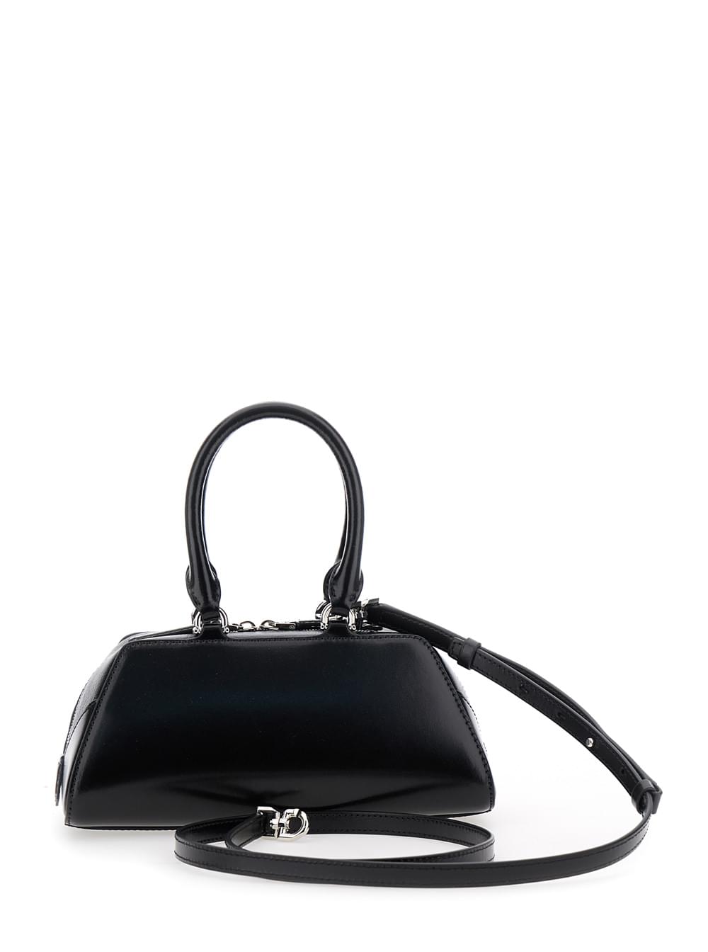 Givenchy Women 'Antigona East West' Black Mini Handbag With Adjustable And Removable Shoulder Strap And Logo Lettering On The Front In Leather Woman