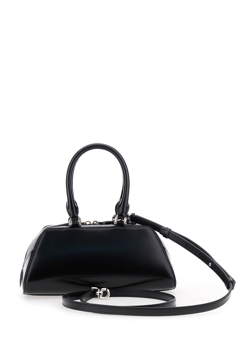 Givenchy Women 'Antigona East West' Black Mini Handbag With Adjustable And Removable Shoulder Strap And Logo Lettering On The Front In Leather Woman