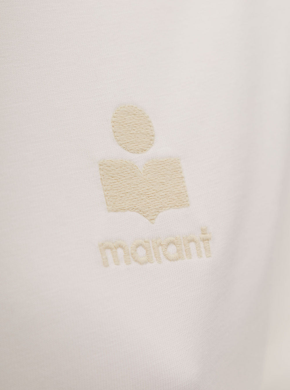 Isabel Marant Etoile Women 'Aby' White Crewneck T-Shirt With Small Logo Print Woman Isabel Marant Etoile