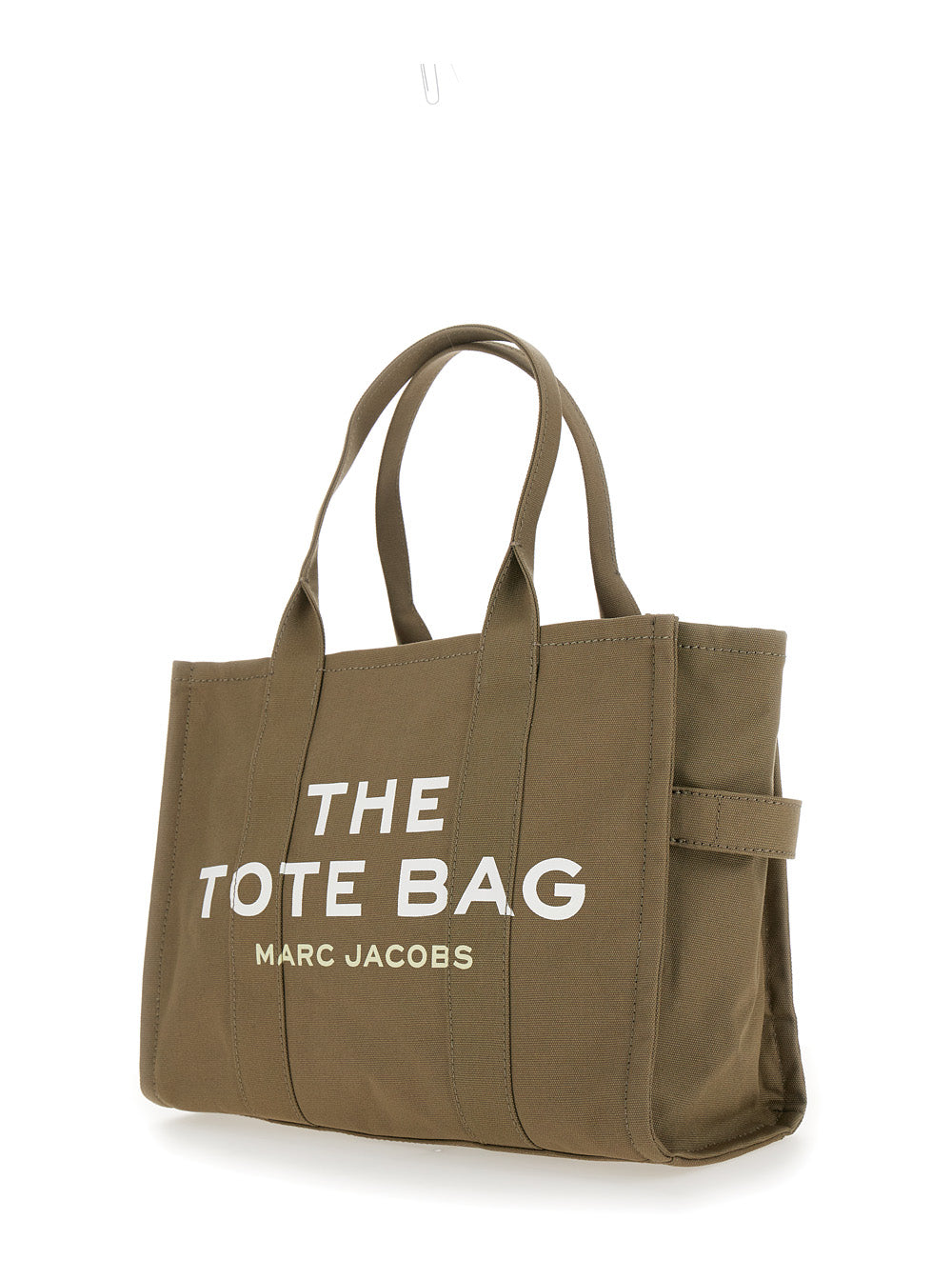Marc Jacobs Women 'The Large Tote' Green Tote Bag With Contrasting Logo Print In Cotton Black Woman