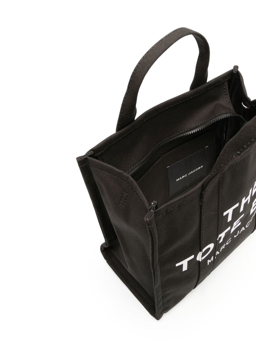 Marc Jacobs Women 'The Medium Tote' Black Tote Bag With Contrasting Logo Lettering On The Front In Cotton Woman