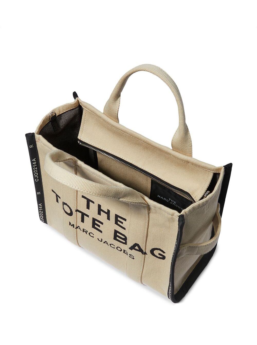 Marc Jacobs Women 'Small Tote' Beige Tote With Contrasting Logo Embroidery In Cotton And Polyester Woman Marc Jacobs