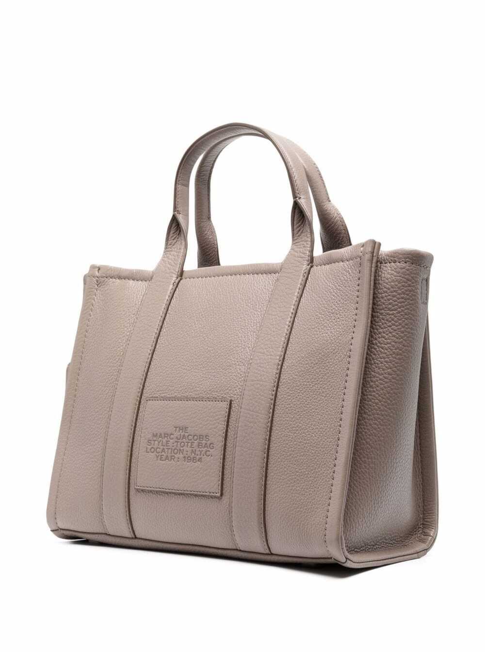 Marc Jacobs Women 'The Tote Bag Medium' Beige Shoulder Bag With Logo In Grainy Leather Woman Marc Jacobs