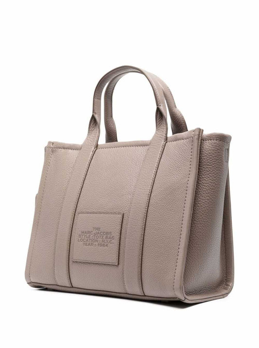 Marc Jacobs Women 'The Tote Bag Medium' Beige Shoulder Bag With Logo In Grainy Leather Woman Marc Jacobs