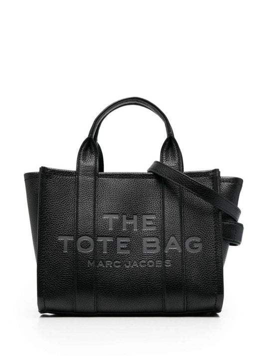 Marc Jacobs Women 'The Mini Tote Bag' Black Shoulder Bag With Logo In Grainy Leather Woman