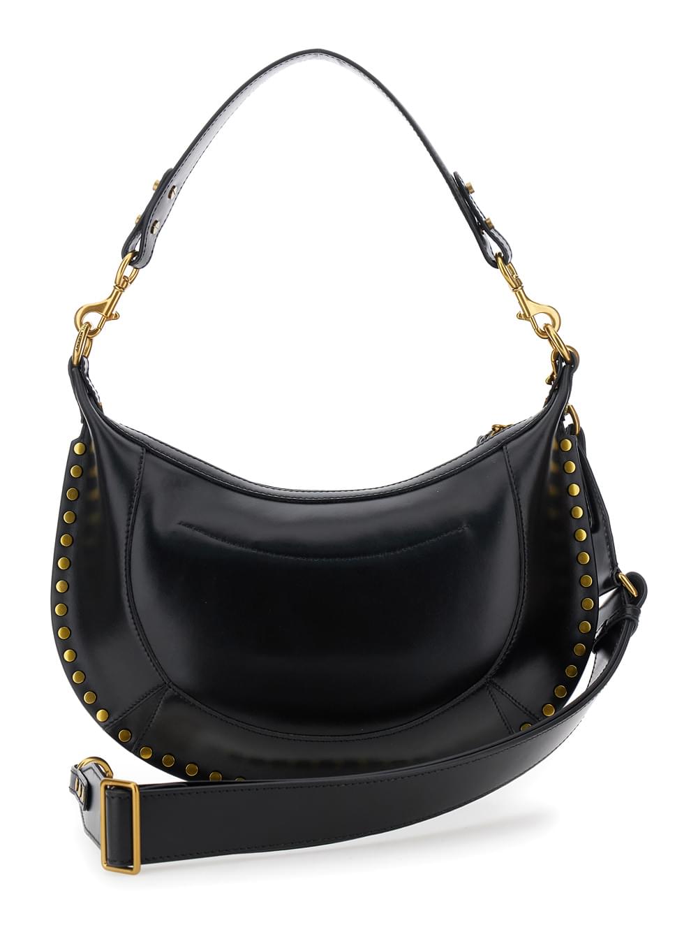 Isabel Marant Women 'Naoko' Black Shoulder Bag With Embossed Logo Lettering On The Front And Removable Shoulder Strap In Leather Woman