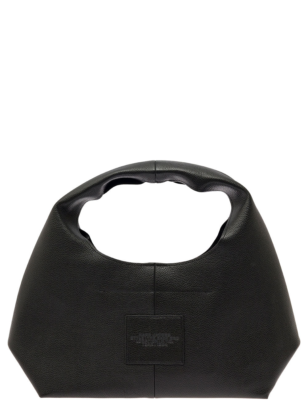 Marc Jacobs Women 'The Sack' Black Shoulder Bag With Embossed Logo In Hammered Leather Woman