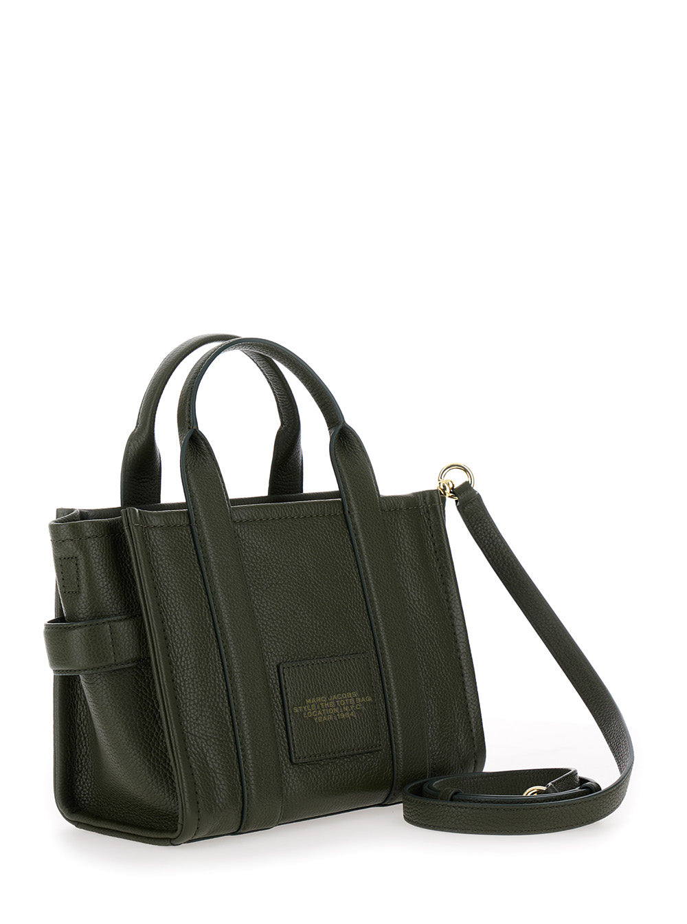 Marc Jacobs Women 'The Medium Tote Bag' Green Shoulder Bag With Logo In Grainy Leather Woman