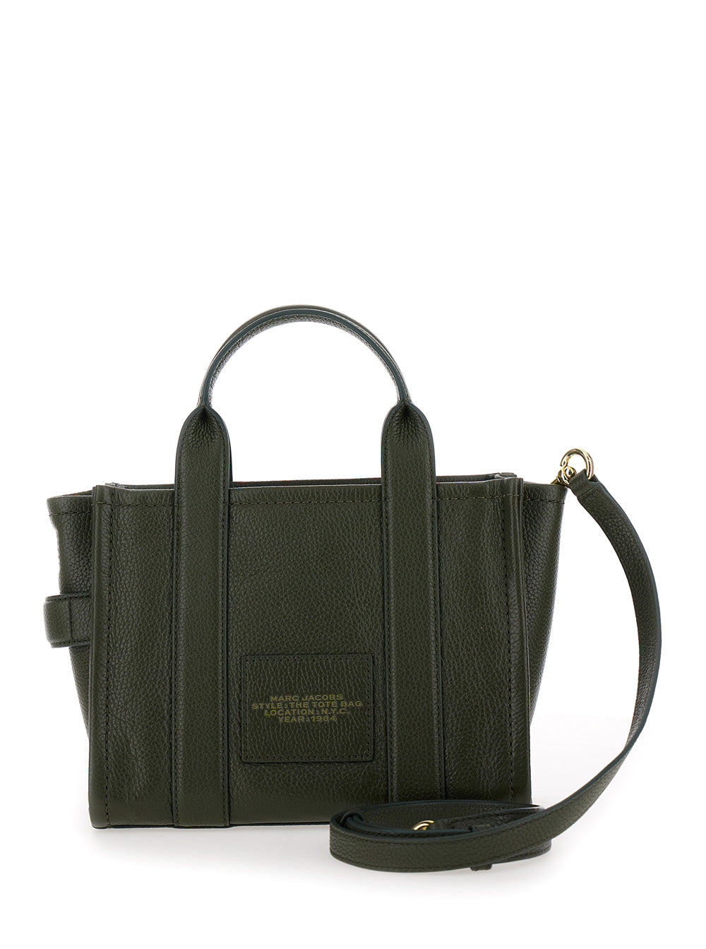 Marc Jacobs Women 'The Medium Tote Bag' Green Shoulder Bag With Logo In Grainy Leather Woman