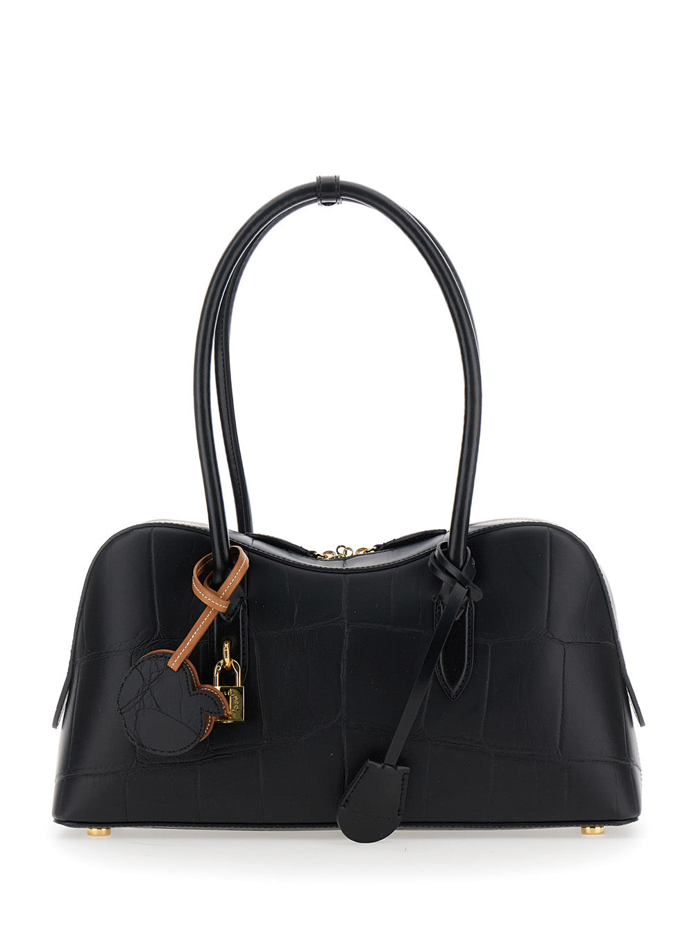Stella Mccartney Women 'Ryder' Black Medium Handbag With Padlock Detail On The Front And Two Top Handles In Ecoleather Woman