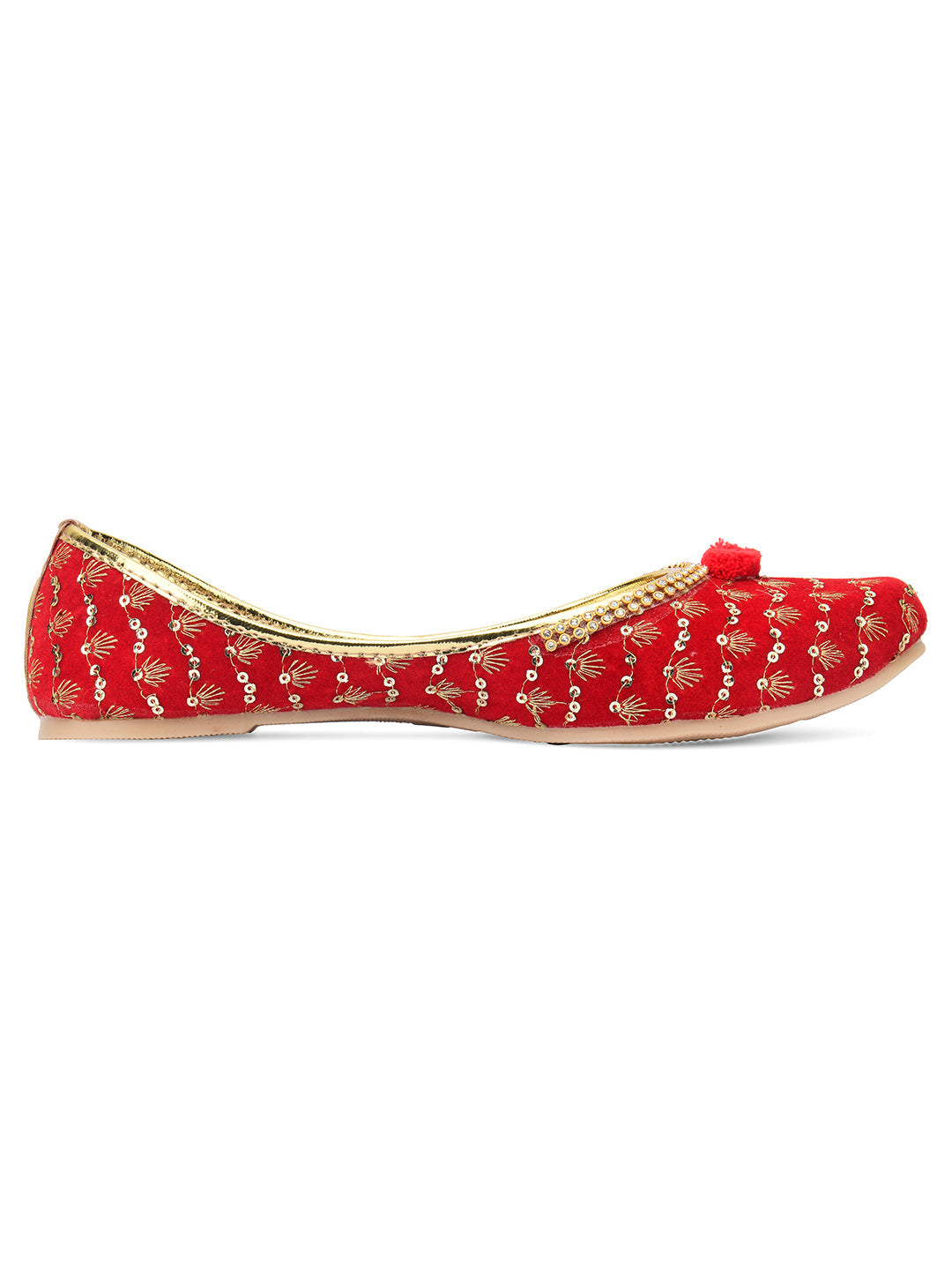 Desi Colour Women Indian Ethnic Footwear-Red Star