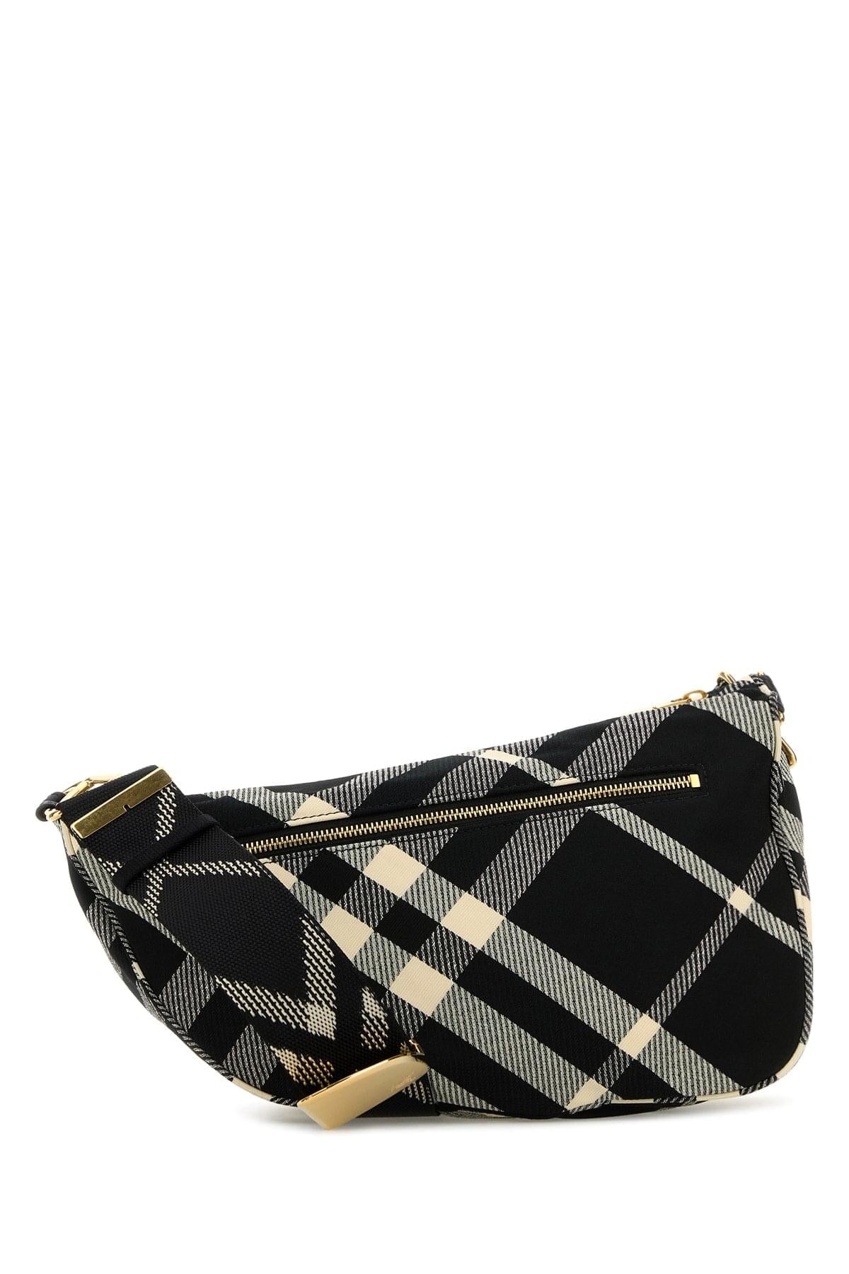 Burberry Women Embroidered Fabric Medium Shield Crossbody Bag