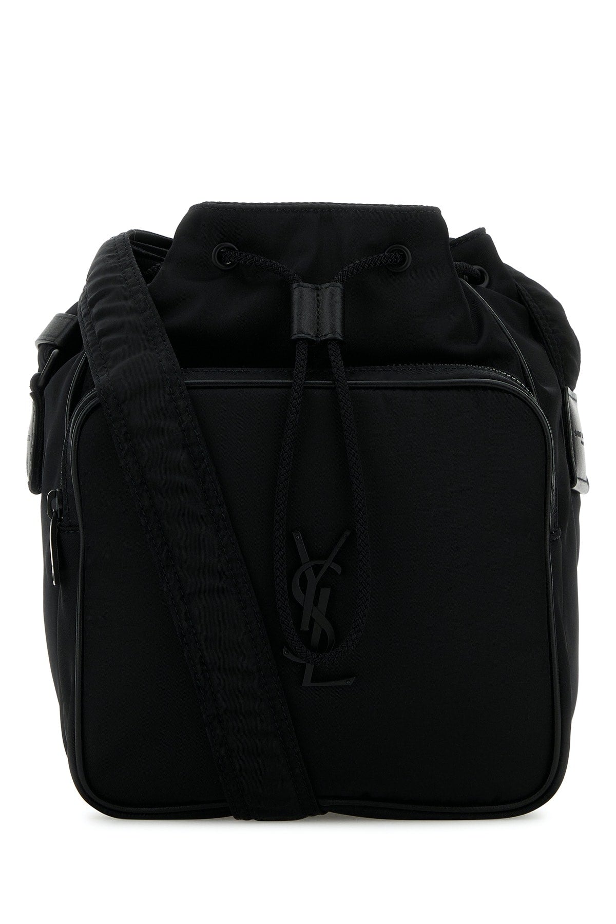 Saint Laurent Men Black Nylon Bucket Bag