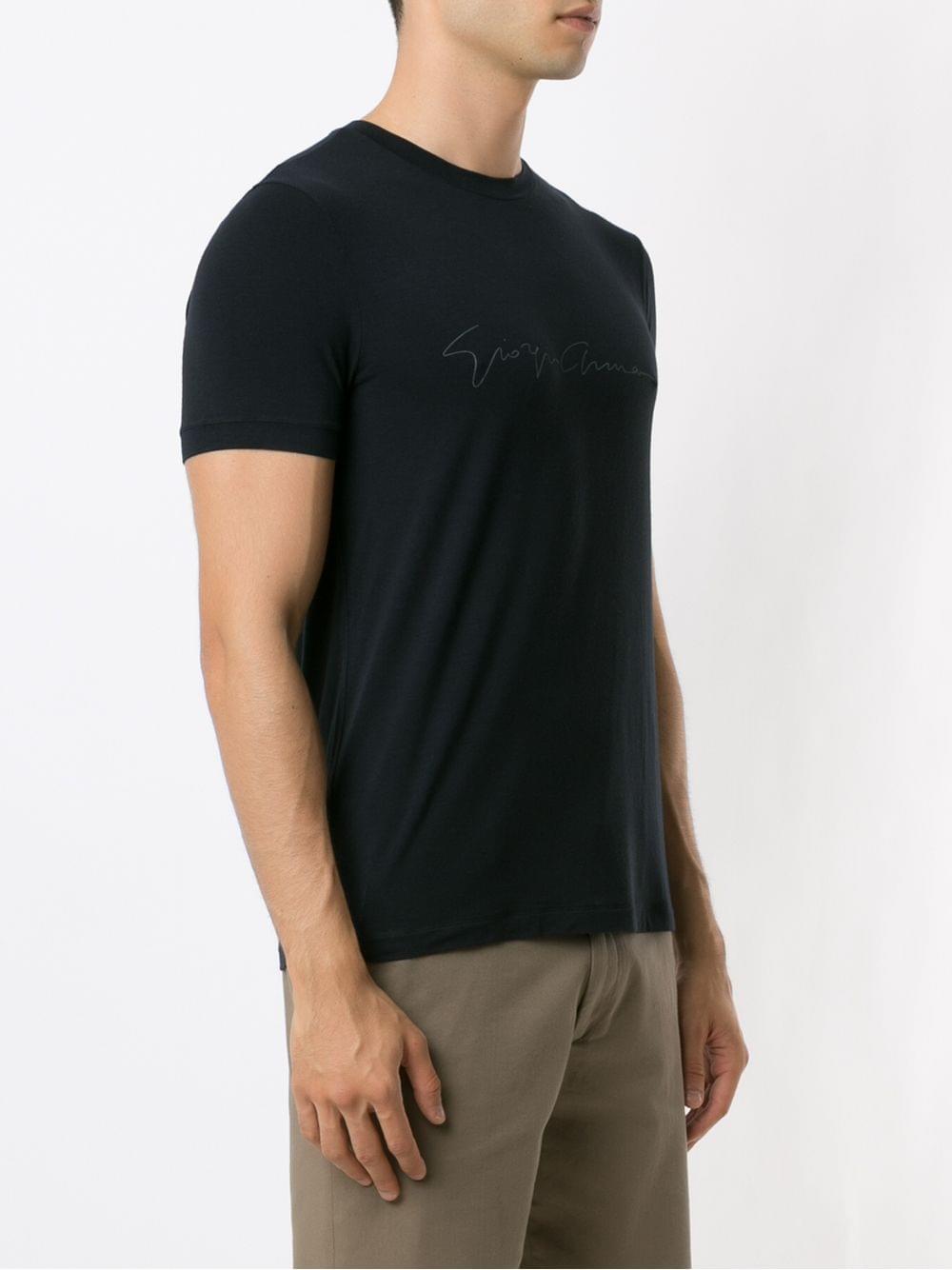 Giorgio Armani Men Asv Stretch-Viscose T-Shirt With Signature Logo