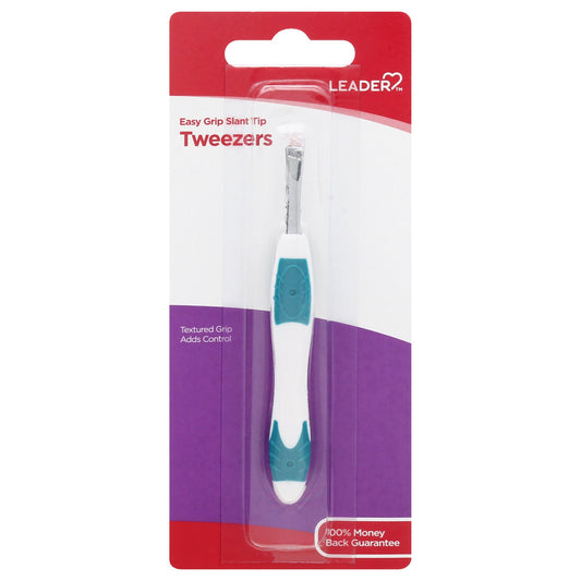 Leader® Easy Grip Slant Tip Tweezers